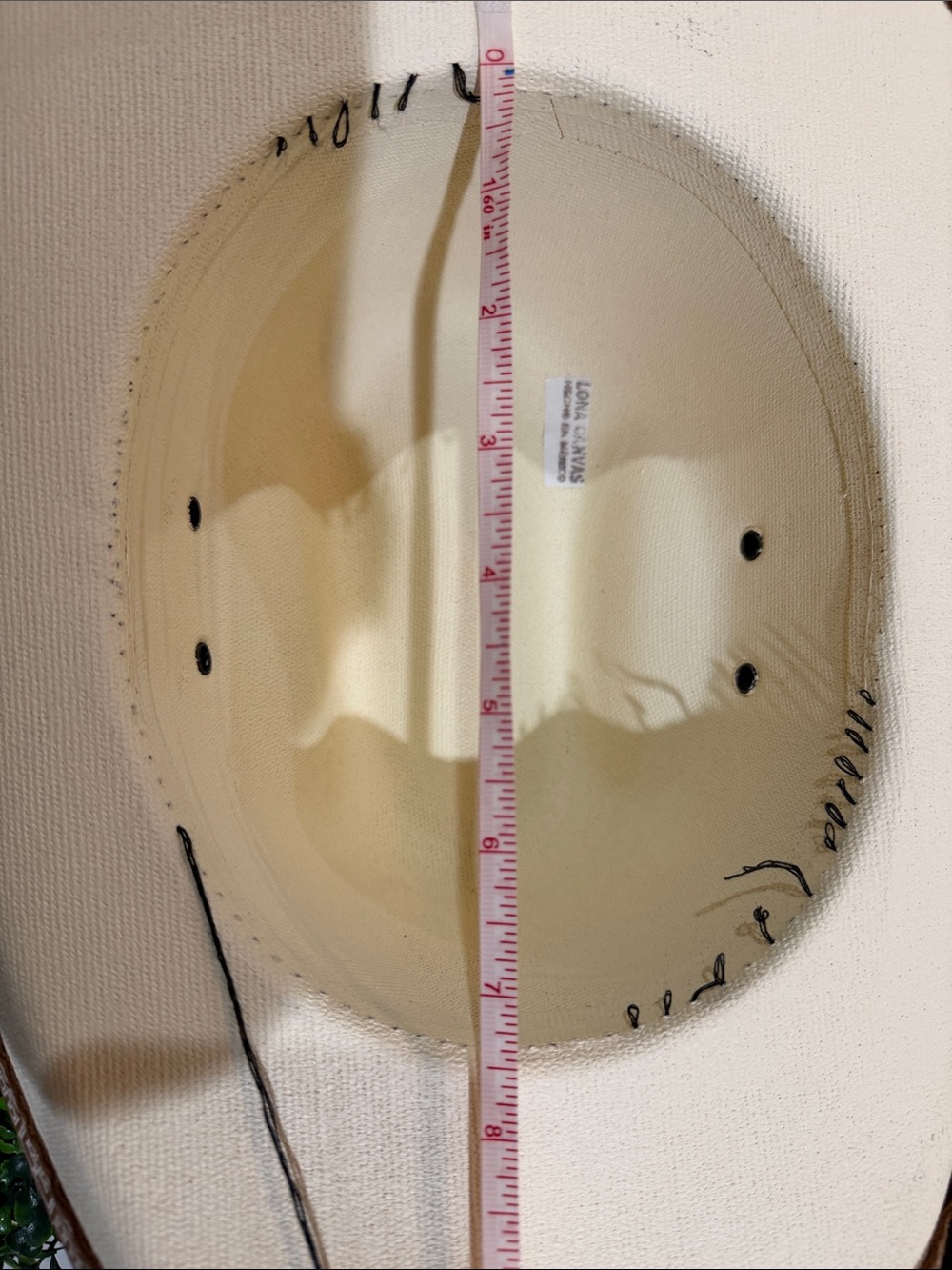 Cream Straw Hat with Brown Trim